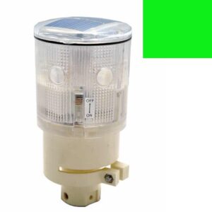 Ηλιακός Φανός Σήμανσης 6 LED, Πράσινος με Σταθερό Φωτισμό