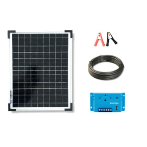 Ηλιακός Φορτιστής Μπαταρίας 40W - 12V - 2,3A με Ρυθμιστή Φόρτισης 5Α, θύρα USB και Κροκοδειλάκια