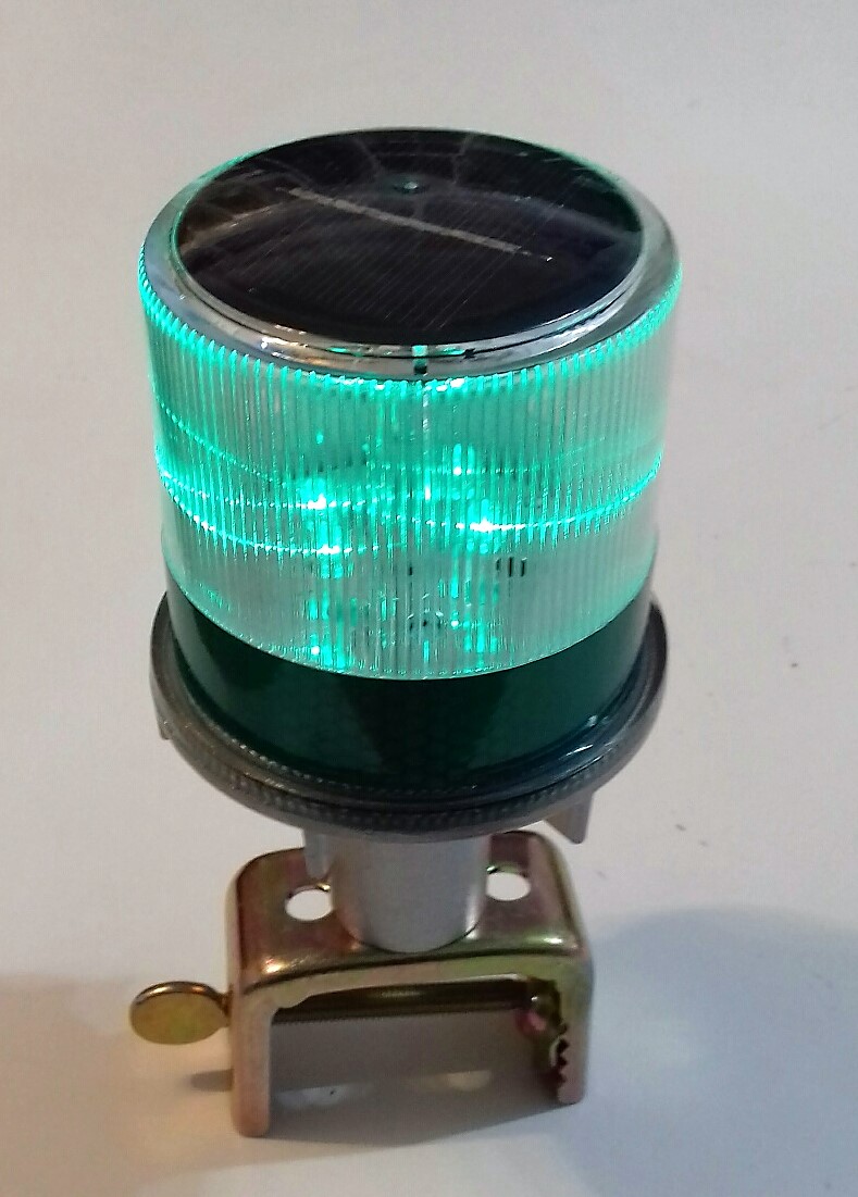 Ηλιακός Φανός Προειδοποίησης 4 LED, Πράσινος, Σταθερός (HM10010)