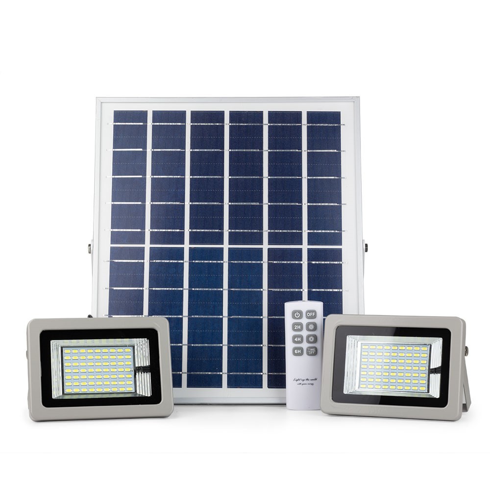 Ηλιακό Φωτιστικό  με 2 Προβολείς των 88 SMD LED και τηλεχειριστήριο