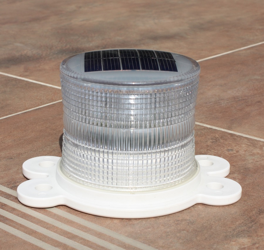 Ηλιακός Φωτοσημαντήρας 8 LED, Στεγανός, Λευκός με διπλή λειτουργία - Αναλάμπων και Σταθερός