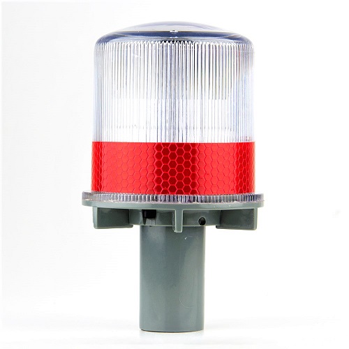 Ηλιακός Φανός Προειδοποίησης (Σπίθα) 4 LED, Κόκκινος, Αναλάμπων (ΗΜ10005)