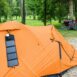 Foldable,Solar,Panel,Charges,Mobile,Phone,On,Camping