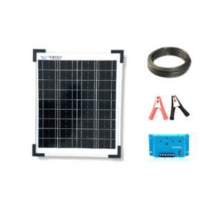 Ηλιακός Φορτιστής Μπαταρίας 10W -12V - 0,6A με καλώδιο 4μ., Ρυθμιστή Φόρτισης 5Α και Κροκοδειλάκια