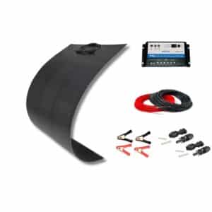 Εύκαμπτος Ηλιακός φορτιστής μπαταρίας 200W - 12V με Ρυθμιστή Φόρτισης 20Α για 2 Μπαταρίες και Κροκοδειλάκια