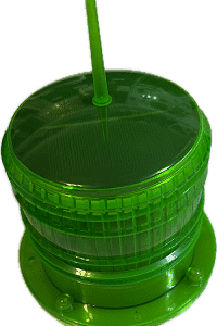 Ηλιακός Φωτοσημαντήρας 8 LED Πράσινος με Αναλαμπές